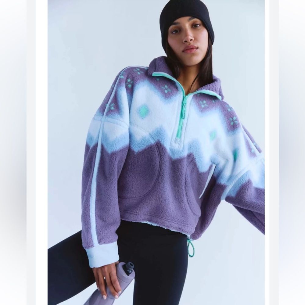 FP Movement Printed Mountain High Half Zip Pullover in Soft Glow Graphite